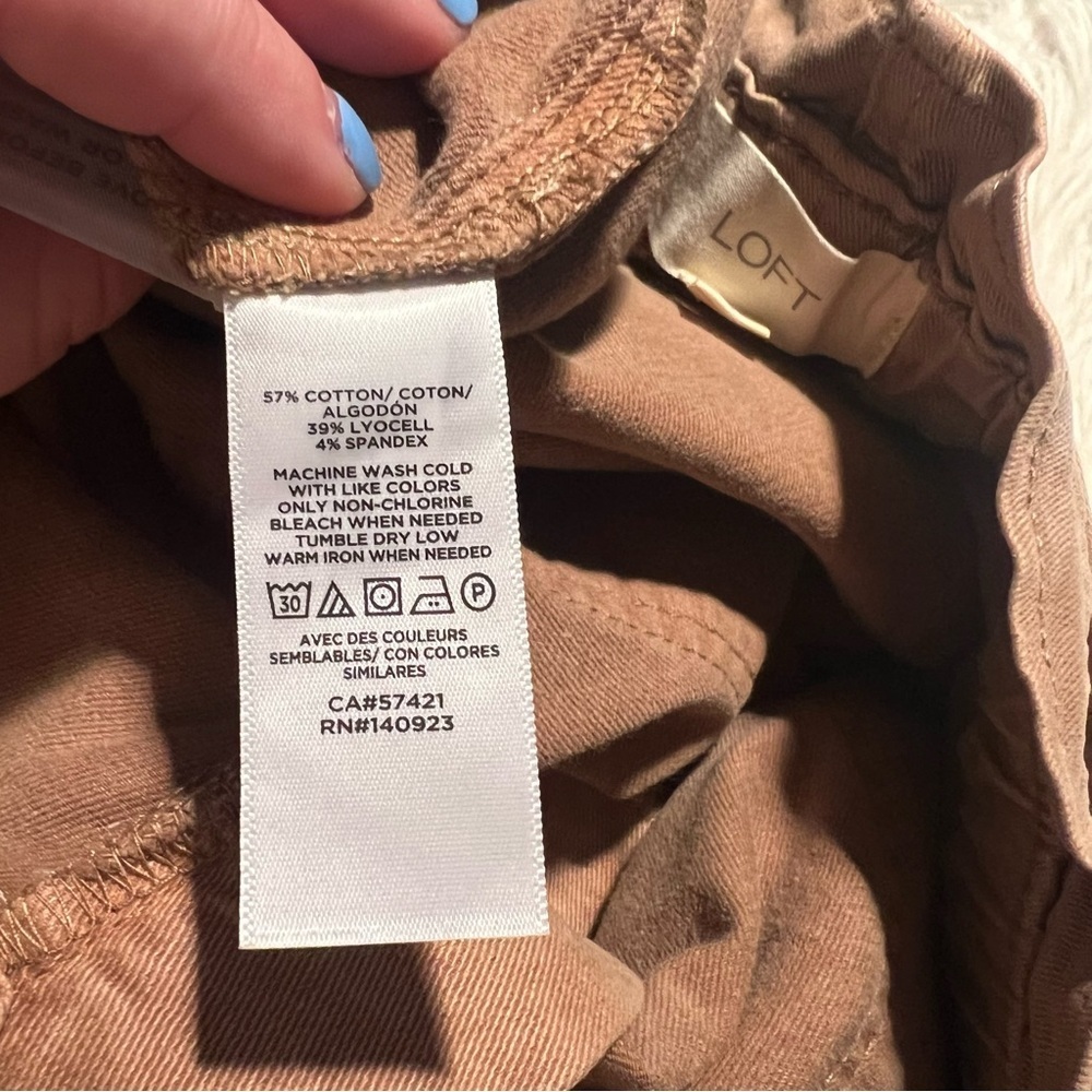Loft Cuffed Paperbag High Waisted Twill Shorts Tan XL - Picture 10 of 10